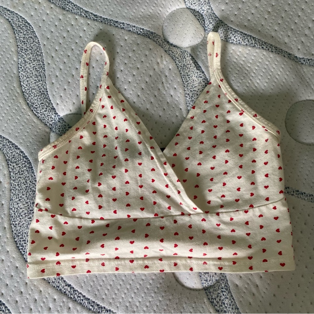 Brandy Melville Heart Print crop top
